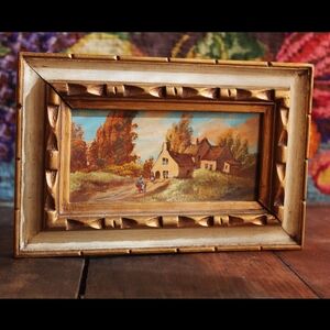 Vintage Framed Landscape Oil Painting